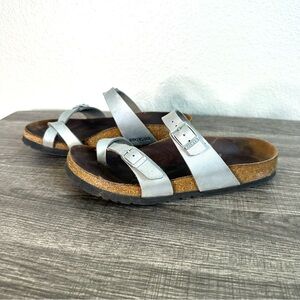 Birkenstock Mayari Silver Birko-Flor Sandals Women’s Size 37